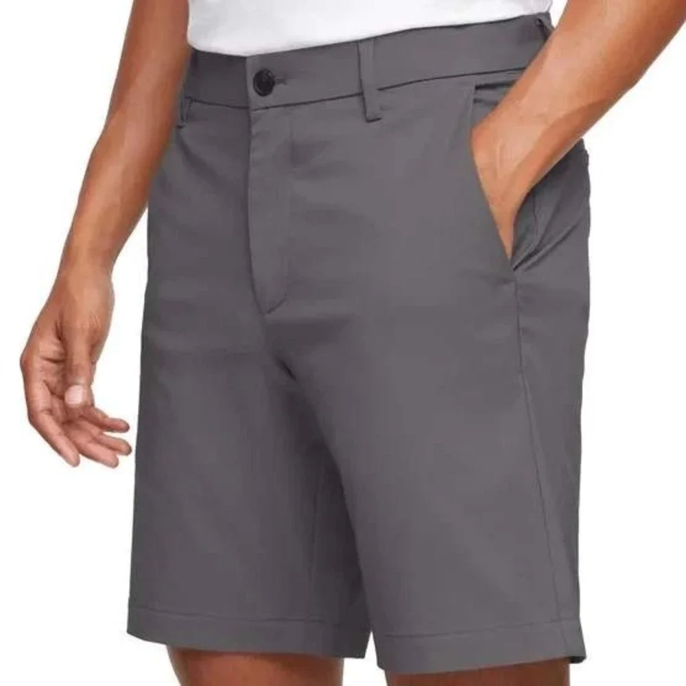 BANANA REPUBLIC Stretch Chino Shorts Mens 34 Gray Flat Front Quick Dry Grey NWT